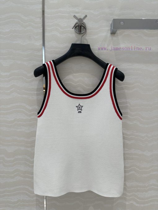 AT77565 Miss Dior Tennis Sport Knitted 🧶 Tank Top Temperament U-neck Slim Fit Versatile And Not aputl3n9 - Image 2