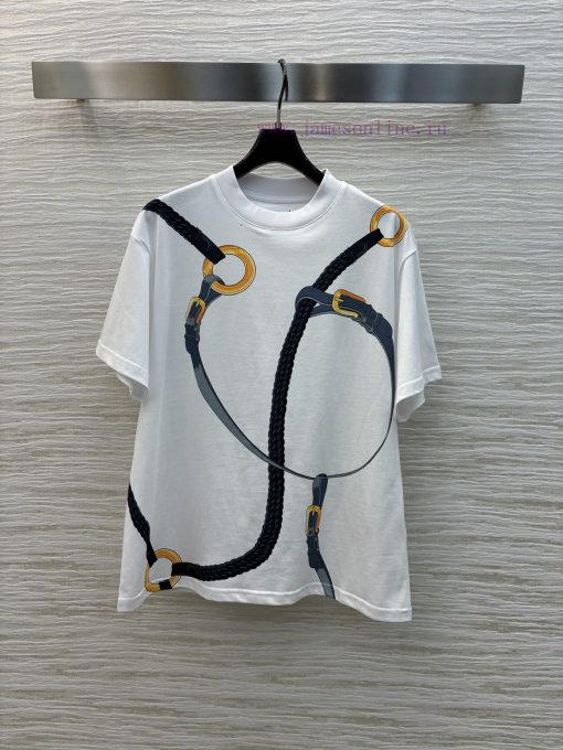 CT77559 Her Home 25 New Item Chain Print Round Neck T-shirt Customized With 100% Pure Cotton Fa 5tq90tfy