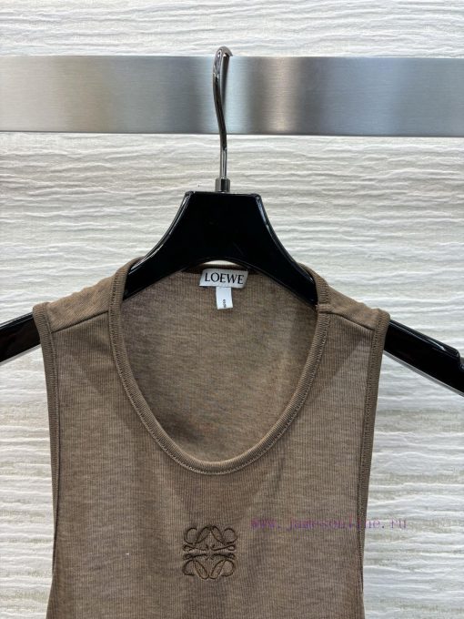 CT77568 Loewe 25 Spring/Summer Lightweight And Comfortable Round Neck Logo Irregular Tank Top W f9s76bsm - Image 3
