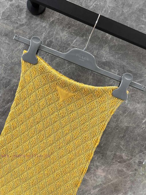 ZB61078 Prada 25Ss Spring/summer New Diamond Grid Pleated Crochet Slim Fit Long Skirt | Yb Deve ktytrvqa - Image 5