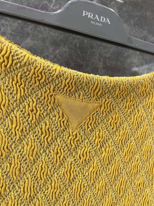 ZB61078 Prada 25Ss Spring/summer New Diamond Grid Pleated Crochet Slim Fit Long Skirt | Yb Deve ktytrvqa - Image 6