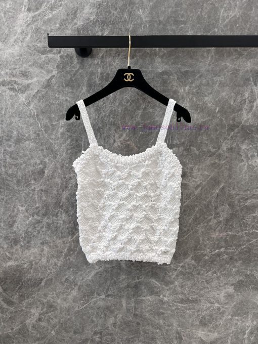 ZT61079 Chanel 25Ss Spring/Summer New Handmade Hook And Flower Knitted Tank Top | Developed By 98d7dd8s - Image 2