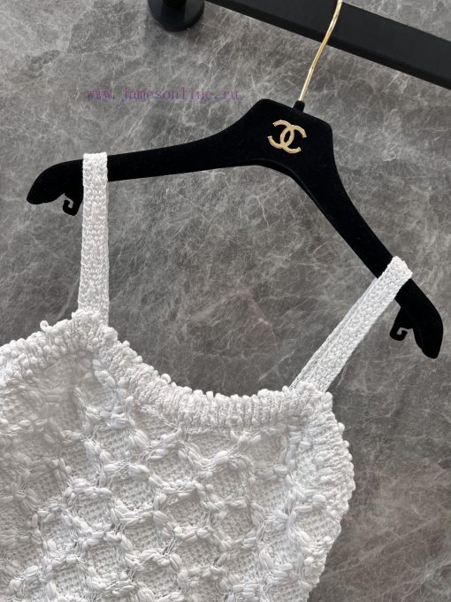 ZT61079 Chanel 25Ss Spring/Summer New Handmade Hook And Flower Knitted Tank Top | Developed By 98d7dd8s - Image 4