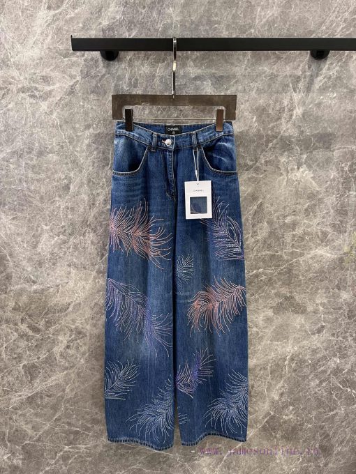 ZK61082 Chanel 25S Spring/Summer New Feather Hot Diamond Jeans | YB Has Developed A Classic Den inmkymxt