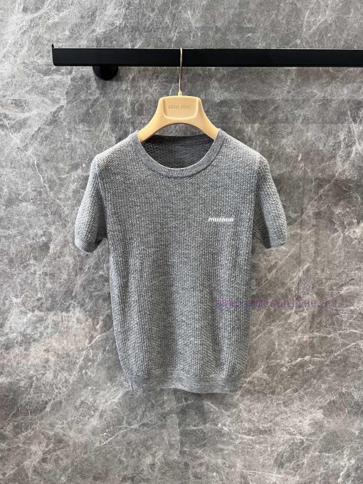 ZT61083 Miumi * 25Ss Summer New Micro Label Hollow Knitted Short Sleeve Top | Developed By Yb T ct3mcxlj