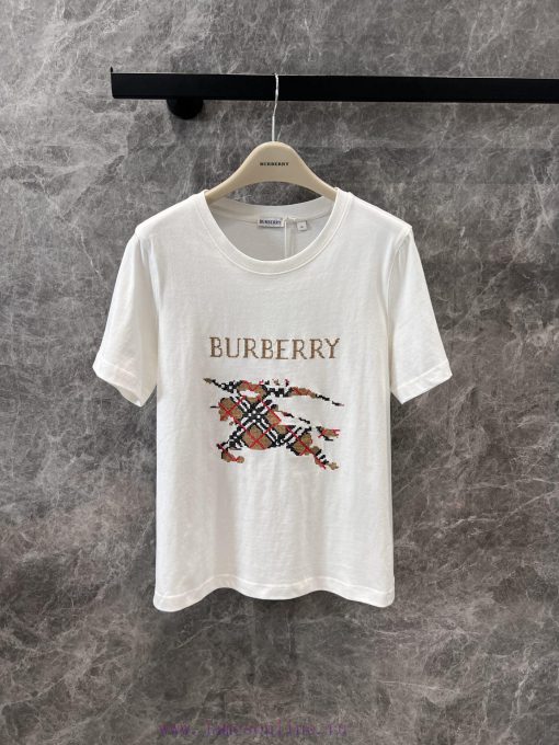 ZT61085 Burberry 25Ss Spring/Summer New Knight Warrior Embroidered Round Neck Short Sleeve T-sh f6fdqjrk
