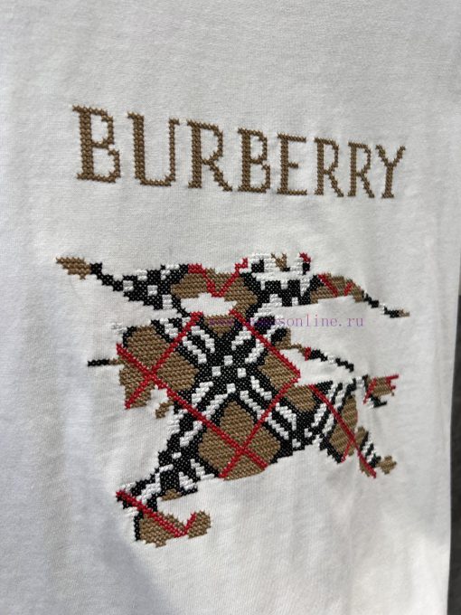 ZT61085 Burberry 25Ss Spring/Summer New Knight Warrior Embroidered Round Neck Short Sleeve T-sh f6fdqjrk - Image 6