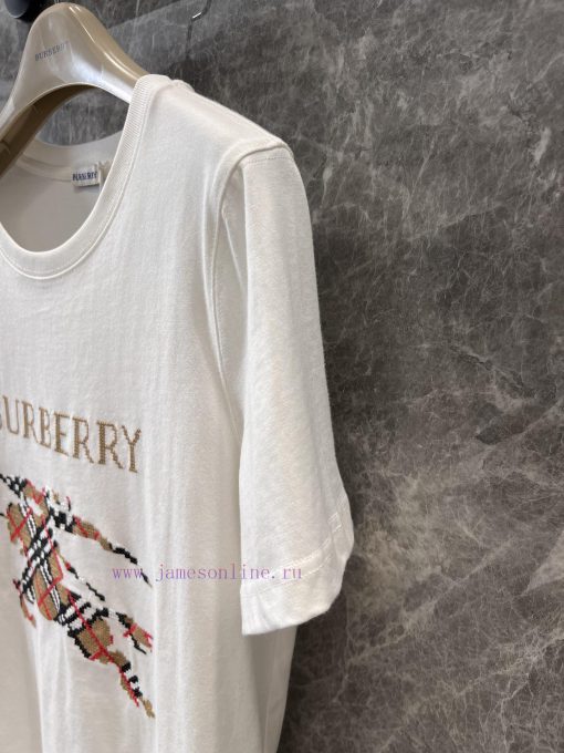 ZT61085 Burberry 25Ss Spring/Summer New Knight Warrior Embroidered Round Neck Short Sleeve T-sh f6fdqjrk - Image 7