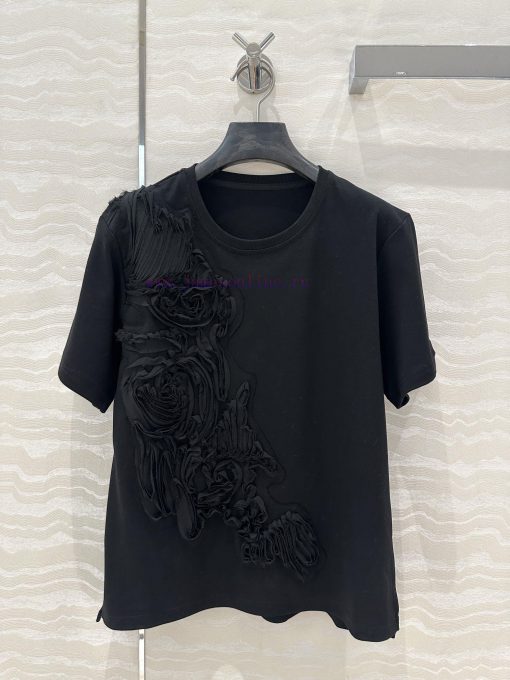 ️ High End AT77582 Long Term Design Sense Mesh Fabric Car Flower Short Sleeved T-shirt Is Made lpup020t - Image 2