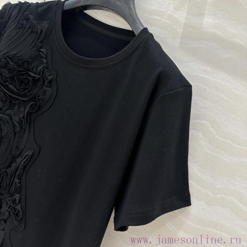 ️ High End AT77582 Long Term Design Sense Mesh Fabric Car Flower Short Sleeved T-shirt Is Made lpup020t - Image 5
