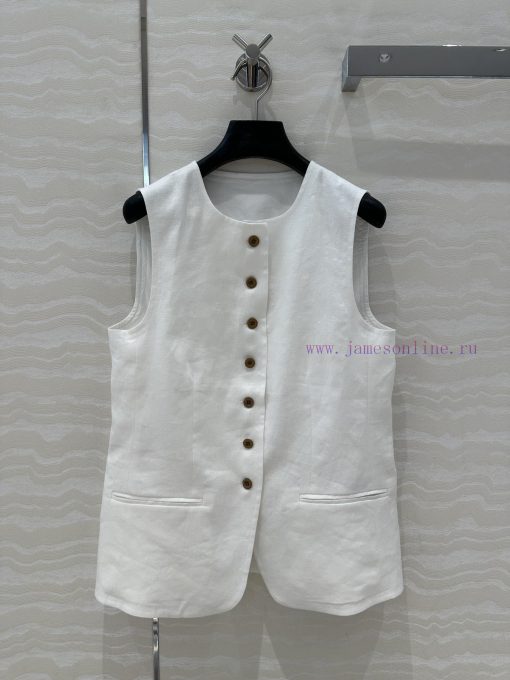 AT77589 Row Style Long Term Cotton Linen Camisole Vest Vest Set Medium Length Design Vest Paire n5byjl3l - Image 3