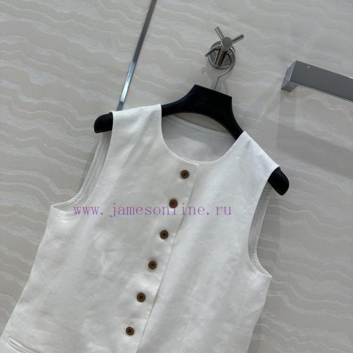 AT77589 Row Style Long Term Cotton Linen Camisole Vest Vest Set Medium Length Design Vest Paire n5byjl3l - Image 4