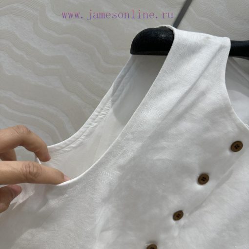AT77589 Row Style Long Term Cotton Linen Camisole Vest Vest Set Medium Length Design Vest Paire n5byjl3l - Image 7