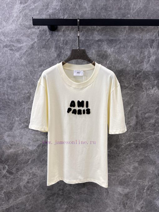 ZT60562 Ami Pa * Is 25Ss Early Spring New Three-dimensional Crochet Craft Letter Round Neck Sho ts7kx0ml