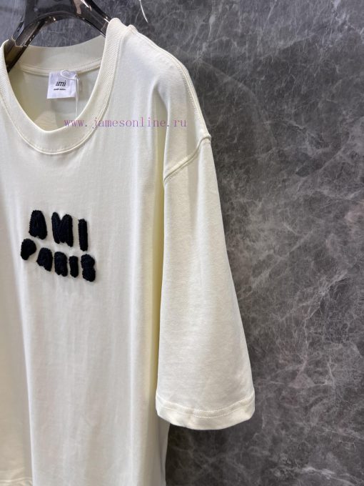 ZT60562 Ami Pa * Is 25Ss Early Spring New Three-dimensional Crochet Craft Letter Round Neck Sho ts7kx0ml - Image 8