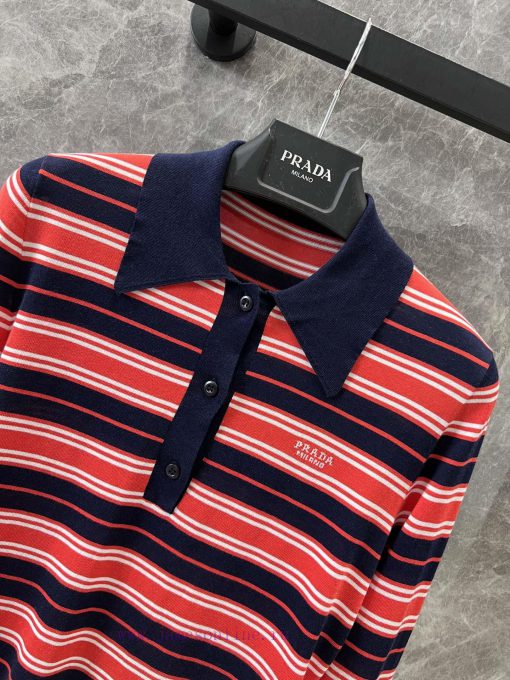 ZT60577 Prada 25s Early Spring Limited Edition Striped Polo Knitted Long Sleeve Top 丨 YB Develo 7xjmwwzy - Image 4