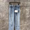 ZK60587 Alexander Wang 25Ss Early Spring New Elastic Waist With Embossed Denim Pants On Both Si n43xnpz8