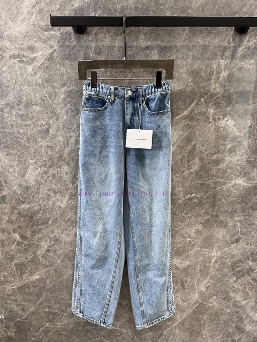 ZK60587 Alexander Wang 25Ss Early Spring New Elastic Waist With Embossed Denim Pants On Both Si n43xnpz8 - Image 2