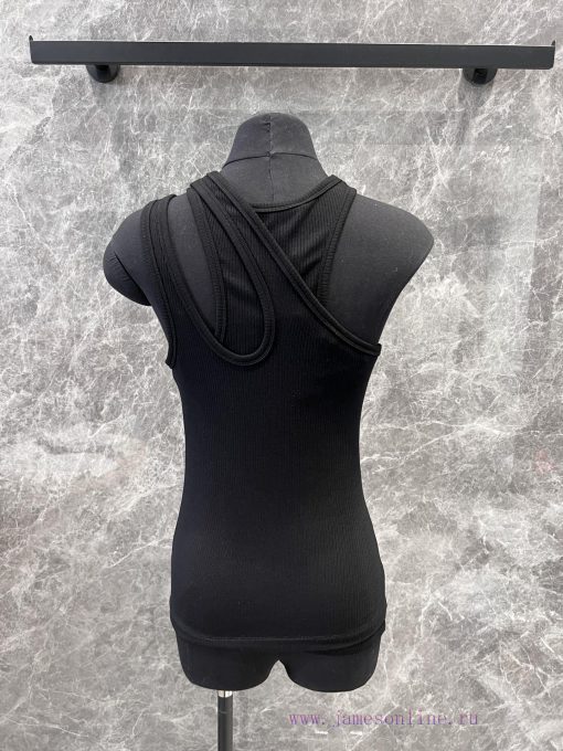 ZT60578 Dior 25ss Spring/Summer New Collection Letter Embroidered Cotton Ribbed Fake Two Piece xl1uy8q5 - Image 3
