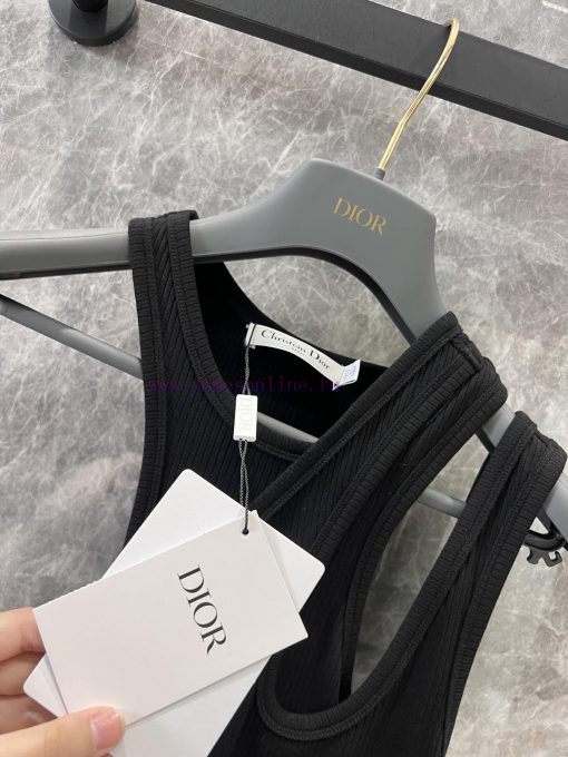 ZT60578 Dior 25ss Spring/Summer New Collection Letter Embroidered Cotton Ribbed Fake Two Piece xl1uy8q5 - Image 9