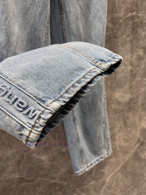 ZK60587 Alexander Wang 25Ss Early Spring New Elastic Waist With Embossed Denim Pants On Both Si n43xnpz8 - Image 9