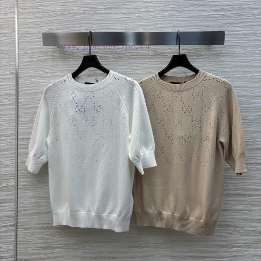 CT76232 Gucci 25 Spring/Summer New GG Gucci Hollow Knitted Short Sleeve Color Is Very Suitable w1d7kiwm