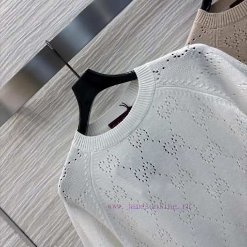 CT76232 Gucci 25 Spring/Summer New GG Gucci Hollow Knitted Short Sleeve Color Is Very Suitable w1d7kiwm - Image 3