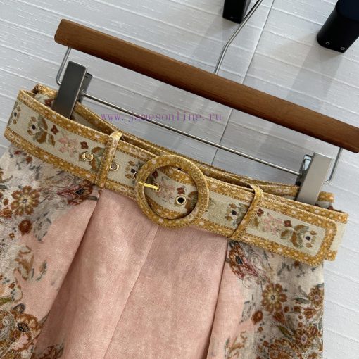 New Product BK76172 Zm * 25 Spring And Summer Vacation Cream Powder Floral Linen Shorts A Must- eqr6ti84 - Image 5