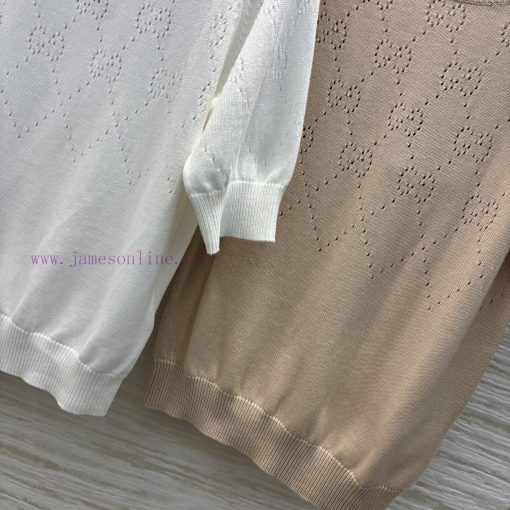 CT76232 Gucci 25 Spring/Summer New GG Gucci Hollow Knitted Short Sleeve Color Is Very Suitable w1d7kiwm - Image 7