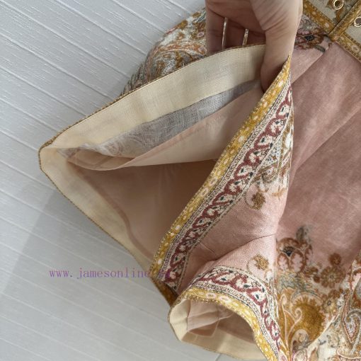 New Product BK76172 Zm * 25 Spring And Summer Vacation Cream Powder Floral Linen Shorts A Must- eqr6ti84 - Image 6
