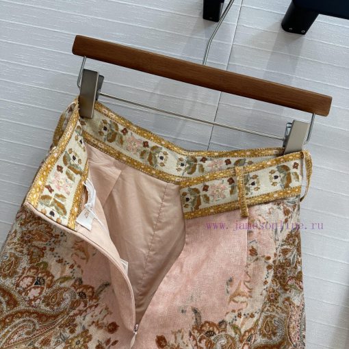 New Product BK76172 Zm * 25 Spring And Summer Vacation Cream Powder Floral Linen Shorts A Must- eqr6ti84 - Image 9