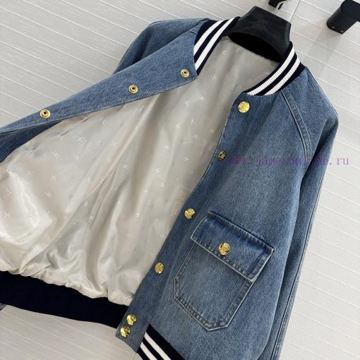 Strongly Recommend BW76253 Ce * 25s New Product Washed Blue Denim Baseball Jacket Jacket Back L tp33zrqv - Image 7