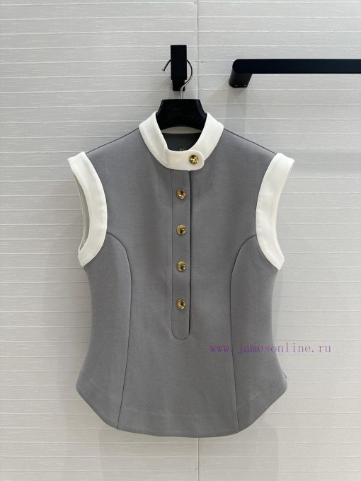Highly Recommended Is The BW76255 Lou * 25s New Stand Up Collar Color Blocked Vest Top. The Exq h2gybm12