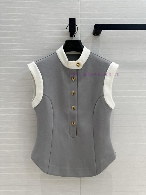 Highly Recommended Is The BW76255 Lou * 25s New Stand Up Collar Color Blocked Vest Top. The Exq h2gybm12 - Image 2