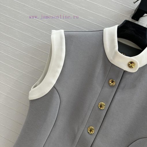 Highly Recommended Is The BW76255 Lou * 25s New Stand Up Collar Color Blocked Vest Top. The Exq h2gybm12 - Image 4