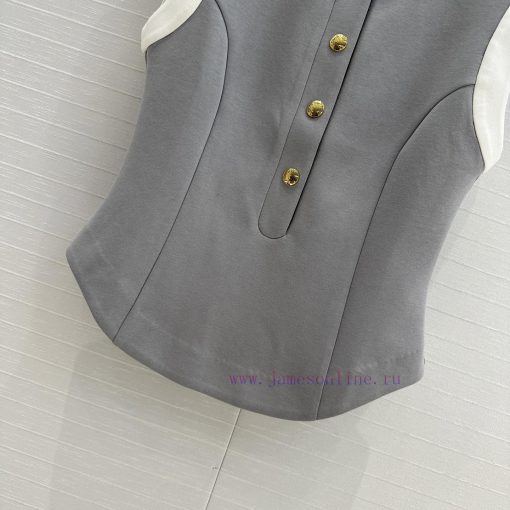 Highly Recommended Is The BW76255 Lou * 25s New Stand Up Collar Color Blocked Vest Top. The Exq h2gybm12 - Image 7