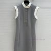 Highly Recommend BL76256 Lou * 25s New Stand Up Collar Color Blocked Vest Dress Exquisite Princ hjs2klwi