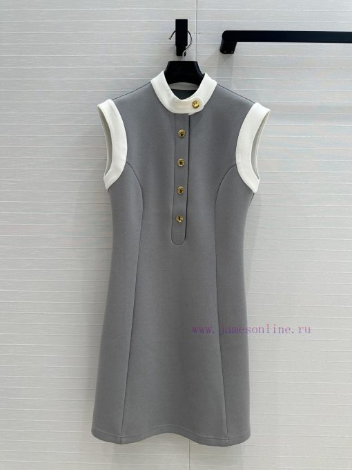 Highly Recommend BL76256 Lou * 25s New Stand Up Collar Color Blocked Vest Dress Exquisite Princ hjs2klwi