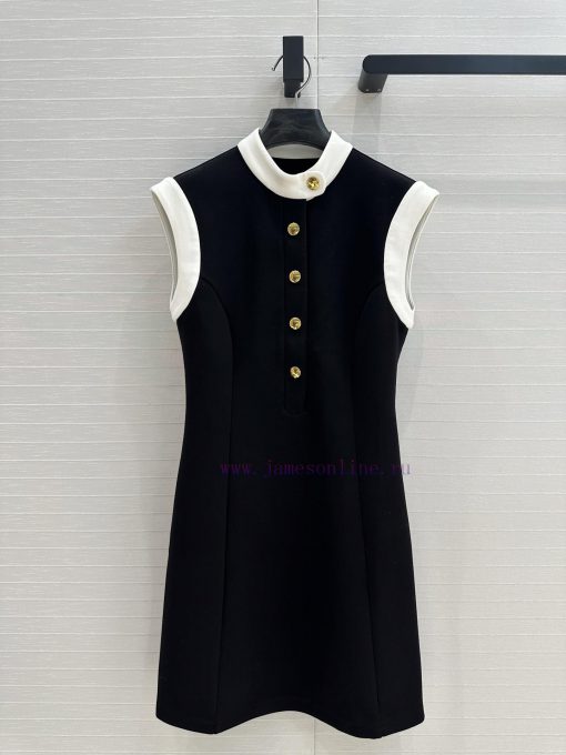 Highly Recommend BL76256 Lou * 25s New Stand Up Collar Color Blocked Vest Dress Exquisite Princ a75logti - Image 2
