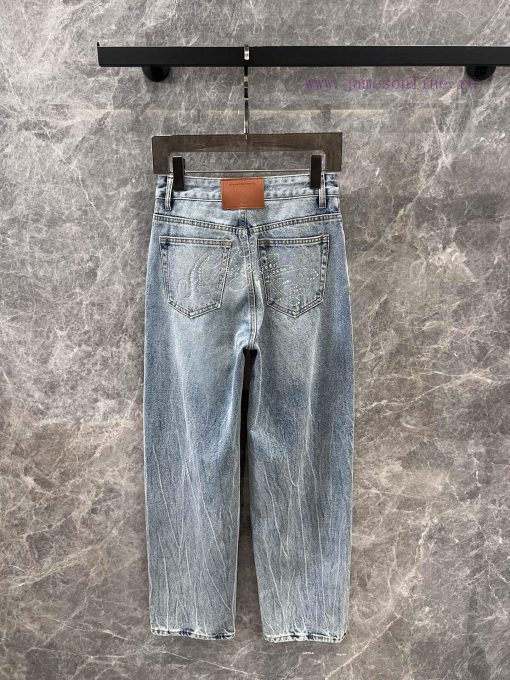 ZK60608 Alexa * Der Wang 25Ss Early Spring New Letter Hot Drill Scimitar Jeans Trousers | Yb Th owsrowy3 - Image 3