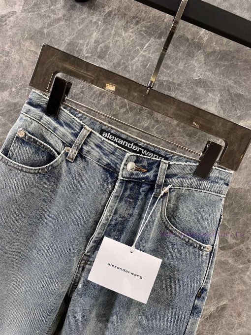 ZK60608 Alexa * Der Wang 25Ss Early Spring New Letter Hot Drill Scimitar Jeans Trousers | Yb Th owsrowy3 - Image 4