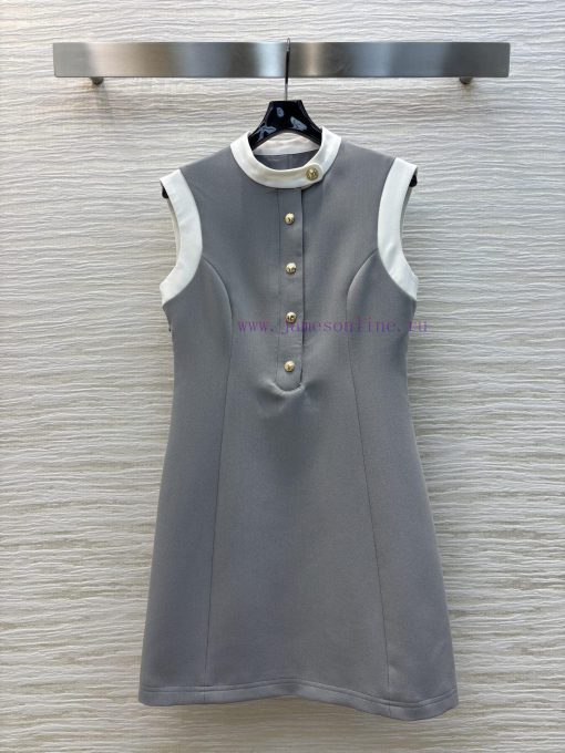 CL76302 Louis Vuitton Spring/Summer 25 Contrasting Stand Up Collar Sleeveless Dress With A Thre jud9chan