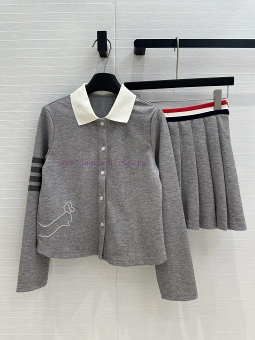 BT76283 ThomBrown * 25s New Product Easy And Fashionable Age Reducing Grey Set Color Blocked Co 1k21gysm - Image 2
