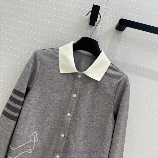 BT76283 ThomBrown * 25s New Product Easy And Fashionable Age Reducing Grey Set Color Blocked Co 1k21gysm - Image 5