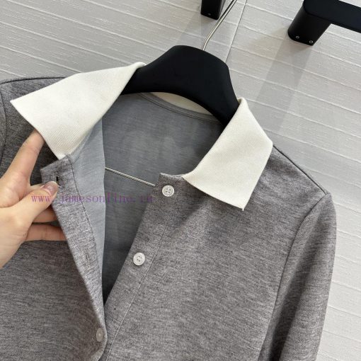 BT76283 ThomBrown * 25s New Product Easy And Fashionable Age Reducing Grey Set Color Blocked Co 1k21gysm - Image 6