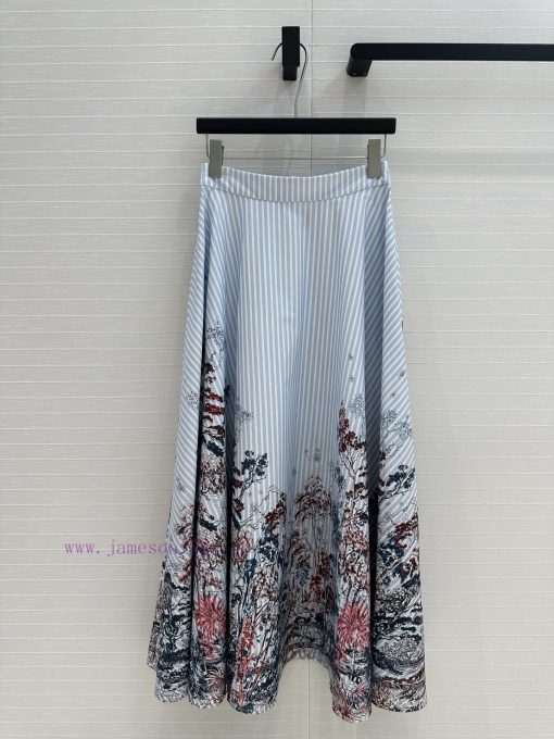 BB76313 Benang Jarum 25 Early Spring New Product Printed Striped Long Half Skirt With Tree Shad 180tnc9t