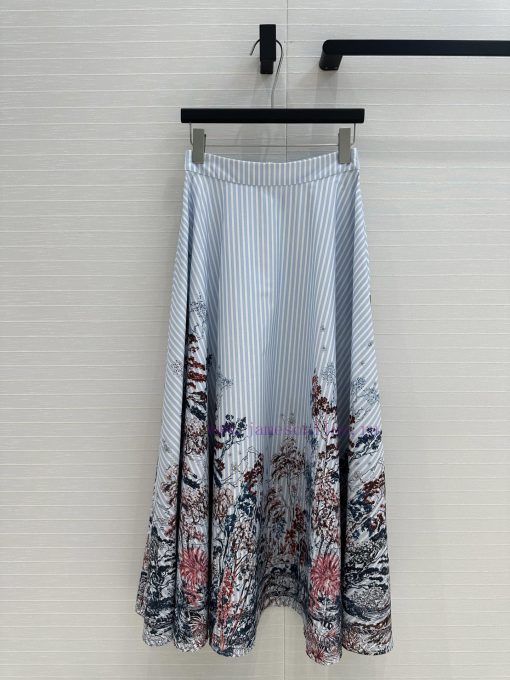 BB76313 Benang Jarum 25 Early Spring New Product Printed Striped Long Half Skirt With Tree Shad 180tnc9t - Image 2