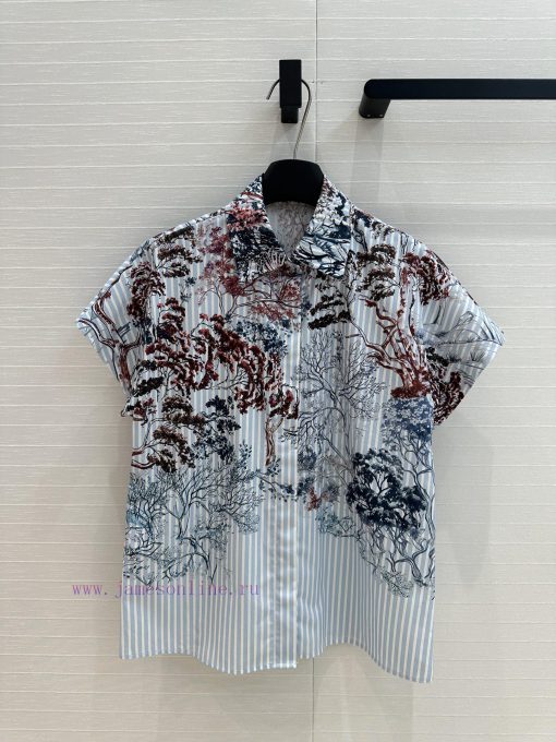 BC76315 Benang Jarum 25 Early Spring New Product Printed Striped Off Shoulder Short Sleeve Shir nqhy7oyo - Image 2