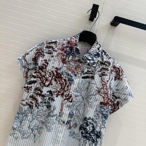 BC76315 Benang Jarum 25 Early Spring New Product Printed Striped Off Shoulder Short Sleeve Shir nqhy7oyo - Image 3