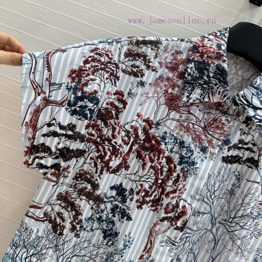 BC76315 Benang Jarum 25 Early Spring New Product Printed Striped Off Shoulder Short Sleeve Shir nqhy7oyo - Image 5